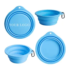 欢迎询价价格便携式狗碗硅胶标志可折叠狗碗和水便携式狗碗环保