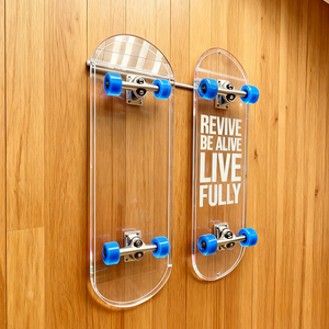 <span class=keywords><strong>Skateboard</strong></span> in Acrilico Trasparente con Ruote, Espositore Decorativo da Parete, <span class=keywords><strong>Skateboard</strong></span> da Surf Personalizzabili all'Ingrosso - Product Image 2