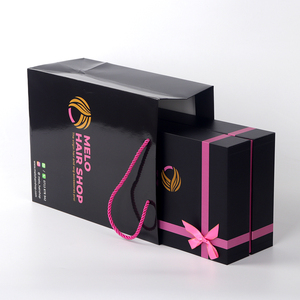 <span class=keywords><strong>Caja</strong></span> de Peluca Negra Elegante Personalizada, Cajas Rectangulares <span class=keywords><strong>para</strong></span> Empaque de Extensiones de Cabello, Diseño Único y Moderno, Cajas de <span class=keywords><strong>Regalo</strong></span> con Lazo <span class=keywords><strong>para</strong></span> Pelucas - Product Image 3
