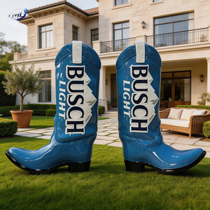 Colorful Hand-Painted Fiberglass Boot Sculpture-Artistic Home Decoration & Garden Folk Art with Sea Theme - Product Image 5