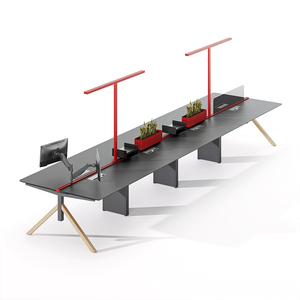 Hiện Đại 6 8 Chỗ Ngồi Modular Văn Phòng Bàn Chuyển Đổi Coworking Máy Trạm Đồ Nội Thất Mở Dài Thiết Kế Bằng Gỗ Không Gian Mở Nhân Viên - Product Image 2