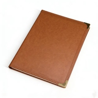 Porte-menus de table A4 en cuir PU personnalisé, exquis, avec couture à la main, pour hôtel, bar, restaurant