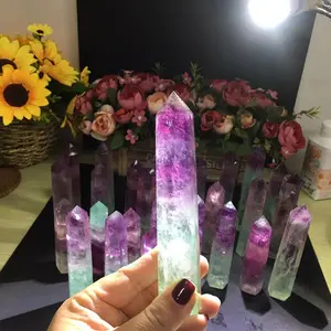 Wholesale High Quality Healing Crystal Watermelon Fluorite Towers Points For Decoration