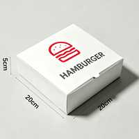 Caja de Cartón Desechable Ecológica Personalizable con Tapa Abatible Blanca para Hamburguesas, Papas Fritas, Sándwiches y Otros Alimentos