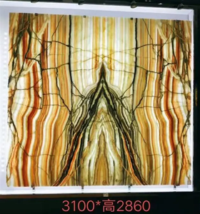 قوس قزح ملون عقيق رخامي ألواح كبيرة من حجر اليشم عقيق أونيكس رخامي فيلا فندقية فاخرة - Product Image 5