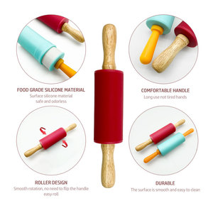 Bằng Gỗ Silicone Nhỏ Kích Thước Nhỏ Trẻ Em Chơi Trẻ Em Công Cụ Nướng Thực Phẩm Grade Silicone Cán <span class=keywords><strong>Pin</strong></span> BPA Miễn Phí - Product Image 3