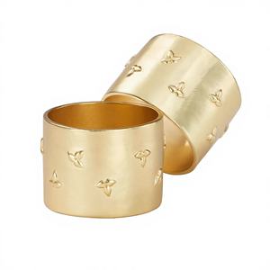 Anillos de Servilleta de Metal de Lujo con Diseño de Cuerda Clásica para Decoración de Mesa en Bodas con Temática Náutica, Disponibles en Stock - Product Image 1