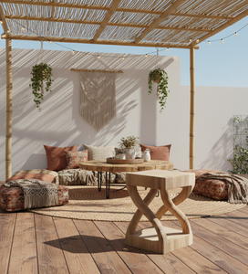 Taburete de Madera Suar Hecho a Mano, Diseño Industrial Moderno, Ecológico, Construcción Robusta, Tonos Cálidos, Mejora el Interior del Dormitorio - Product Image 3