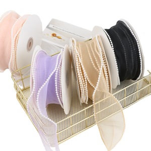 Nine-Colored Ribbon Organza Ribbon Spool 6Cm Pearl Edge Wavy Trim For Flowers Gift Boxes Ties - Product Image 5