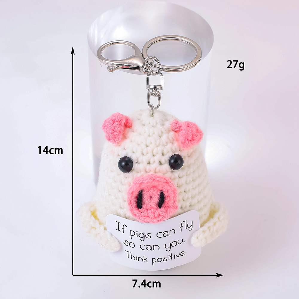 Porte-clés cochon blanc