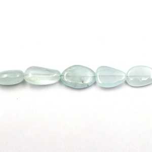 Perles de pierre d'aquamarine polies à la main, lisses comme des galets, de 5x6mm à 9x16mm - Product Image 2