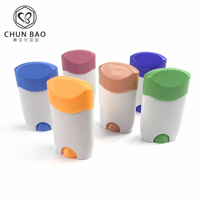 Emballage de déodorant en plastique rotatif de haute qualité, coloré, 60g, fond rotatif, conteneur vide pour bâton de déodorant