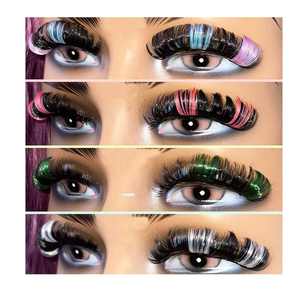 Nouveaux produits lumineux dramatique paillettes couleur <span class=keywords><strong>cils</strong></span> <span class=keywords><strong>Volume</strong></span> russe <span class=keywords><strong>Faux</strong></span> vison bande <span class=keywords><strong>cils</strong></span> fête paillettes <span class=keywords><strong>faux</strong></span> <span class=keywords><strong>cils</strong></span> - Product Image 1