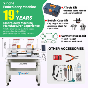 Machine à broder XTEK 902, double tête, 9 aiguilles, 1000 tr/min, 400*500 mm, haute vitesse, pour broderie de casquettes plates et vêtements, écran LCD. - Product Image 4