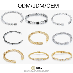 Bracciale Tennis in Oro Massiccio 18k con Moissanite, Bracciale Rigido in Oro Puro 10k 14k, Bracciale Tennis con Moissanite - Product Image 6