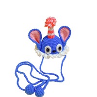 Chapeau d'animal au crochet fait à la main en gros Art textile, casque de créature tricoté personnalisé pour la décoration de pépinière à la maison, commandes en gros