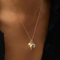 Gemnel bijoux fins conque coquille perle d'eau douce vert aventurine pendentif collier à breloques