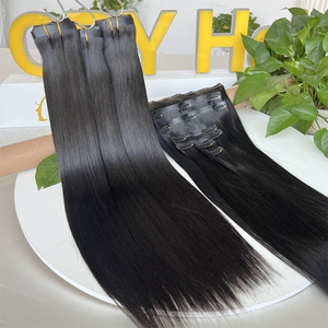 Pu <span class=keywords><strong>Clip</strong></span> en 100% extensión de cabello humano indio virgen cabello liso Natural última invención <span class=keywords><strong>Clip</strong></span> sin costuras en <span class=keywords><strong>extensiones</strong></span> de cabello - Product Image 4