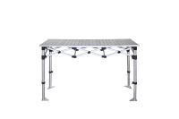 Tables pliantes carrées en aluminium modernes pour l'extérieur, idéales pour les fêtes, écologiques et réglables en hauteur