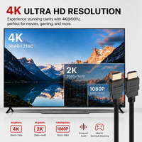 Câble HDMI 2.0 pour jeux vidéo 4K 60Hz HDR, câble vidéo haute vitesse