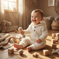 Combinaison en tricot torsadé à capuche pour bébé garçon ou fille, vêtements d'automne et d'hiver, avec poche avant, manches longues, certifiée GOTS, personnalisable OEM