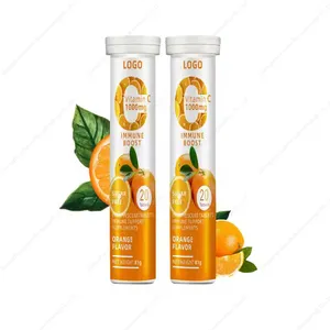 Fabricante suplemento dietético vitamina efervescente tableta con electrolito vitamina C 1000mg píldoras blanqueadoras de la piel 20 tablas