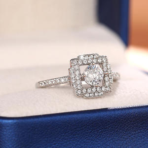 Anillo de Diamantes Q406 para Mujer, Anillo de Compromiso Clásico con Corte Brillante Redondo, Diamante Natural Color G, Joyería de Diamantes Blancos - Product Image 6