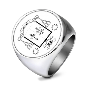 Anillo de Acero Inoxidable Vademecum Cypriani, Colección de Varias Oraciones y Novenas a San Cipriano de Antioquía, Anillo Amuleto - Product Image 2