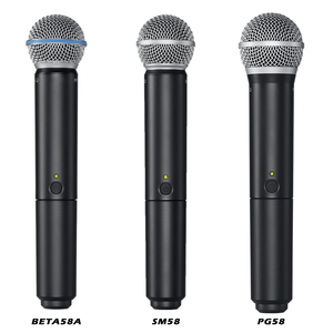 BLX24 BLX4 PG58 SIM58 BETA58 Micrófonos Dual Fm Micrófonos inalámbricos 2 canales Uhf Micrófono profesional negro Sonido claro - Product Image 6