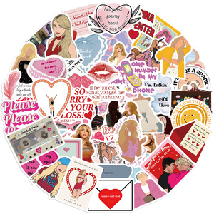 50 autocollants en PVC <span class=keywords><strong>de</strong></span> dessins animés <span class=keywords><strong>de</strong></span> <span class=keywords><strong>la</strong></span> chanteuse pop Sabrina Carpenter pour les fans, décoration murale <span class=keywords><strong>de</strong></span> téléphone, album <span class=keywords><strong>de</strong></span> fille <span class=keywords><strong>sexy</strong></span> et mignonne - Product Image 2