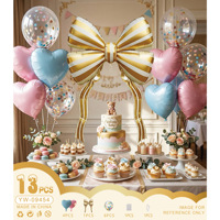 Kit de guirlande de ballons en forme de cœur et de nœud papillon, ensemble de ballons en aluminium en forme de nœud et de cœur pour la décoration de fond de fête d'anniversaire ou de mariage, vente en gros