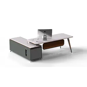 Scrivanie moderne per ufficio a casa struttura in metallo tavolo da ufficio in melamina prezzo con sedia scrivania modulare per ufficio manager in legno di lusso con cassetto