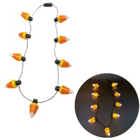 Collier lumineux d'Halloween Citrouille Crâne Fantôme Bonbons Décoration de fête Utilisation intérieure/extérieure Moulage par injection plastique