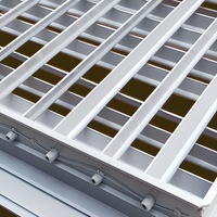Grille d'alimentation d'air à double couche en aluminium à persiennes, grille de ventilation rectangulaire HVAC, sortie d'air frais intérieure, plafond, mur