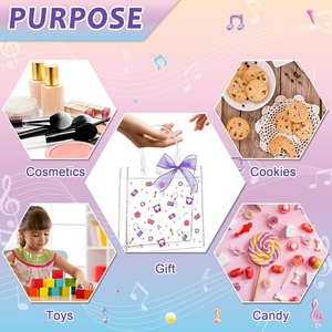 Bolsas de Regalo Transparentes de PVC con Temática de Kpop para Fiestas de Cumpleaños, con Cinta, Bolsas para Dulces y Regalos con Asas, Cantante Popular - Product Image 3