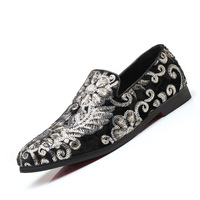 Mocassins tendance à paillettes pour hommes, chaussures de bureau, couleur bleue, grande taille 46 47 48, noir, rouge, bleu