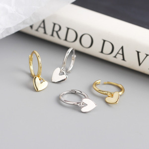 Merryshine <span class=keywords><strong>oro</strong></span> placcato S925 argento Sterling Fine piccolo cuore <span class=keywords><strong>orecchini</strong></span> a bottone <span class=keywords><strong>per</strong></span> donna e ragazza - Product Image 3