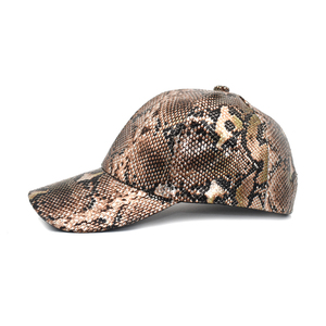 2023 6 Panels PU Leather Bling Snakeskin Snake Skin Baseball Cap - Product Image 5
