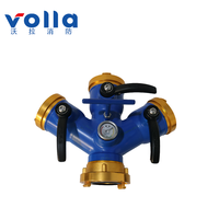 Volla 360 °   Distributeur de tuyau d'incendie pivotant 3 voies - Répartiteur d'eau stabilisant le débit 2,5 MPa avec poignée anti-blocage et manomètre