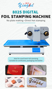 Manual Digital Hot Foil Stamping <b>Machine</b> Paper Leather PVC <b>Cards</b> Packaging Custom Logo Gold Silver Foil Printing Yinghe YH-8025 - Product Image 4