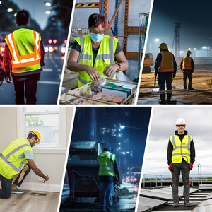 J& L เสื้อกั๊กนิรภัยสีดำกันน้ำอุปกรณ์ป้องกันเสื้อกั๊กแจ็กเก็ตเสื้อกันฝนสะท้อนแสง2025 - Product Image 6