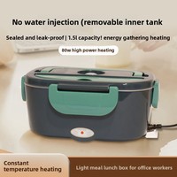 Elektrische grenzüberschreitende Haushalts-Lunchbox, fahrzeugkompatibel, wasserloser Edelstahl-Innentopf hält Speisen warm, erhitzt Mahlzeiten