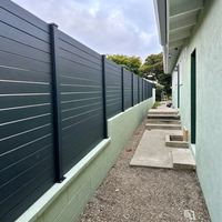 Clôture verticale en aluminium durable et antirouille, clôture de jardin moderne pour l'intimité, clôture en métal facile à assembler pour les résidences