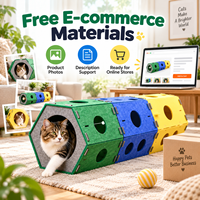 Tunnel pour chat en feutre hexagonal modulaire, grand tube de jeu pour chat, maison pour chat interactive d'intérieur, couleur personnalisée, vente en gros OEM