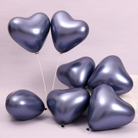 10 "12 pouces en forme de coeur Chrome ballons métalliques Latex métallique métal perle Latex coeur ballon amour cadeau pour la décoration de fête