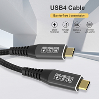 Cable USB4 Thunderbolt 4 con Cables Retorcidos de 240W y 40Gbps para Transferencia de Datos Ultrarrápida, Video 8K a 60Hz, Carcasa de Aleación de Aluminio, Compatible con Tipo-C
