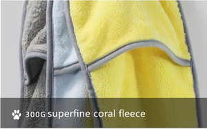 Toalla de Baño para Mascotas de Felpa de Coral de 300G, Envoltura de Ducha de Microfibra Única para Perros y Gatos, Fibra Ecológica - Product Image 4
