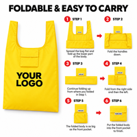 Sacs de courses en polyester 210D avec logo personnalisé, pliables, réutilisables, pour événements promotionnels, cadeaux en gros