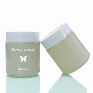 Custom Colored 200ml <b>Empty</b> Wide Mouth Round Body Butter Cream Capsule Pot Recycled 200g Glass <b>Jar</b> Cosmetic with Lid - Product Image 1