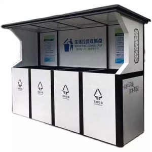 Pavillon <span class=keywords><strong>de</strong></span> <span class=keywords><strong>tri</strong></span> des déchets extérieur en acier inoxydable intégré à quatre compartiments, <span class=keywords><strong>armoire</strong></span> <span class=keywords><strong>de</strong></span> collecte intelligente personnalisable pour le <span class=keywords><strong>recyclage</strong></span> - Product Image 3